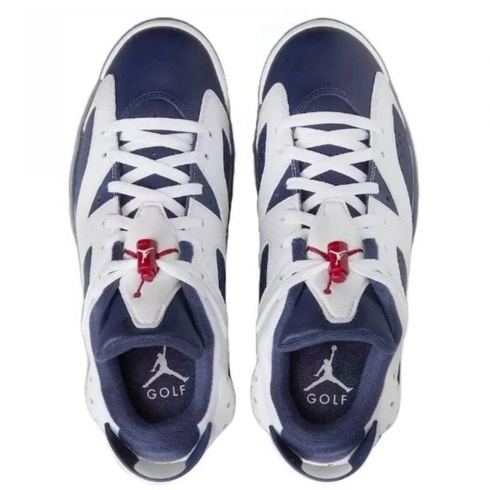 Men Size 5 Nike Air Jordan Retro 6 Golf Shoes White/Midnight Navy DV1376-101 NEW
